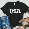 thumbnail image 7 of USA Block Letters T-Shirt, Vintage Patriotic Tee for Independence Day, 7 of 7