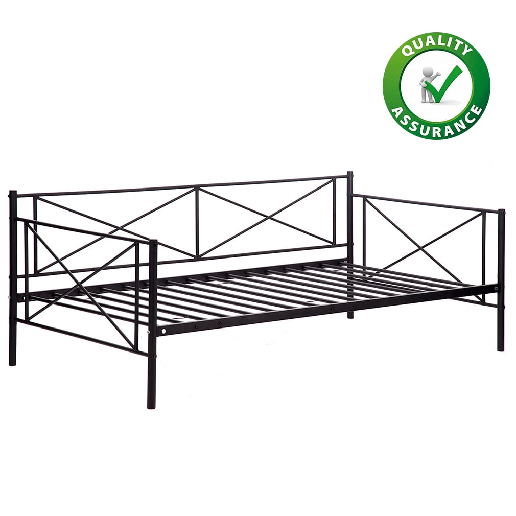 Daybed Metal Daybed Frame Twin With Steel Slats Bed Frame Box Spring