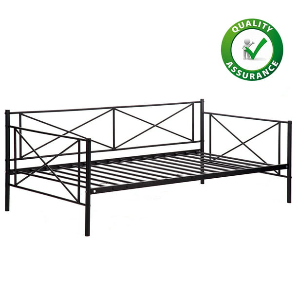 Daybed Metal Daybed Frame Twin With Steel Slats Bed Frame Box Spring ...