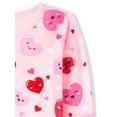 thumbnail image 2 of The Children's Place Girls Matching Long Sleeve Heart Print Cotton PJs, Sizes 4-16, 2 of 3