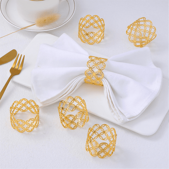 Napkin Ring Collection Decorative Set of 6PCS for Cloth Napkins Napkin Holder Kitchen Decor and Wedding Decorations C