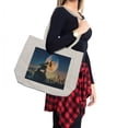 thumbnail image 2 of Fantasy World Shopping Bag, Dead Queen in Castle Zombies in Cemetery Love Affair Bridal Halloween Theme, Eco-Friendly Reusable Bag for Groceries Beach and More, 15.5" X 14.5", Cream, by Ambesonne, 2 of 2