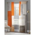 thumbnail image 2 of Gray Orange Paint Sheer Curtains 108 inches Long 2 Panels Set Abstract Mottled Oil Painting Texture Tiers Sheers Rod Pocket Small Window Short Curtains for Kitchen Cafe, Each 52" W x 108" L, 2 of 7