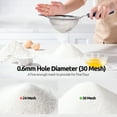 thumbnail image 4 of 18/8 Stainless Steel Mesh Strainer: U-Taste 5.5 Inch Kitchen Fine Mesh Sieve Food Colander with Riveted Sturdy Silicone Handle and 30 Mesh Hole for Straining Flour, Pasta, Fruit, Quinoa (Blue), 4 of 11