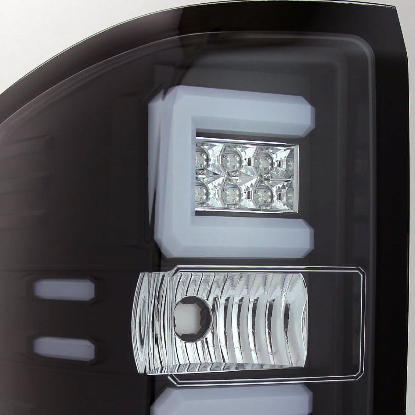 AKKON - For 14-19 Chevy Silverado 1500 15-19 2500HD/3500HD Black Light Tube LED Tail Lights Brake Lamps