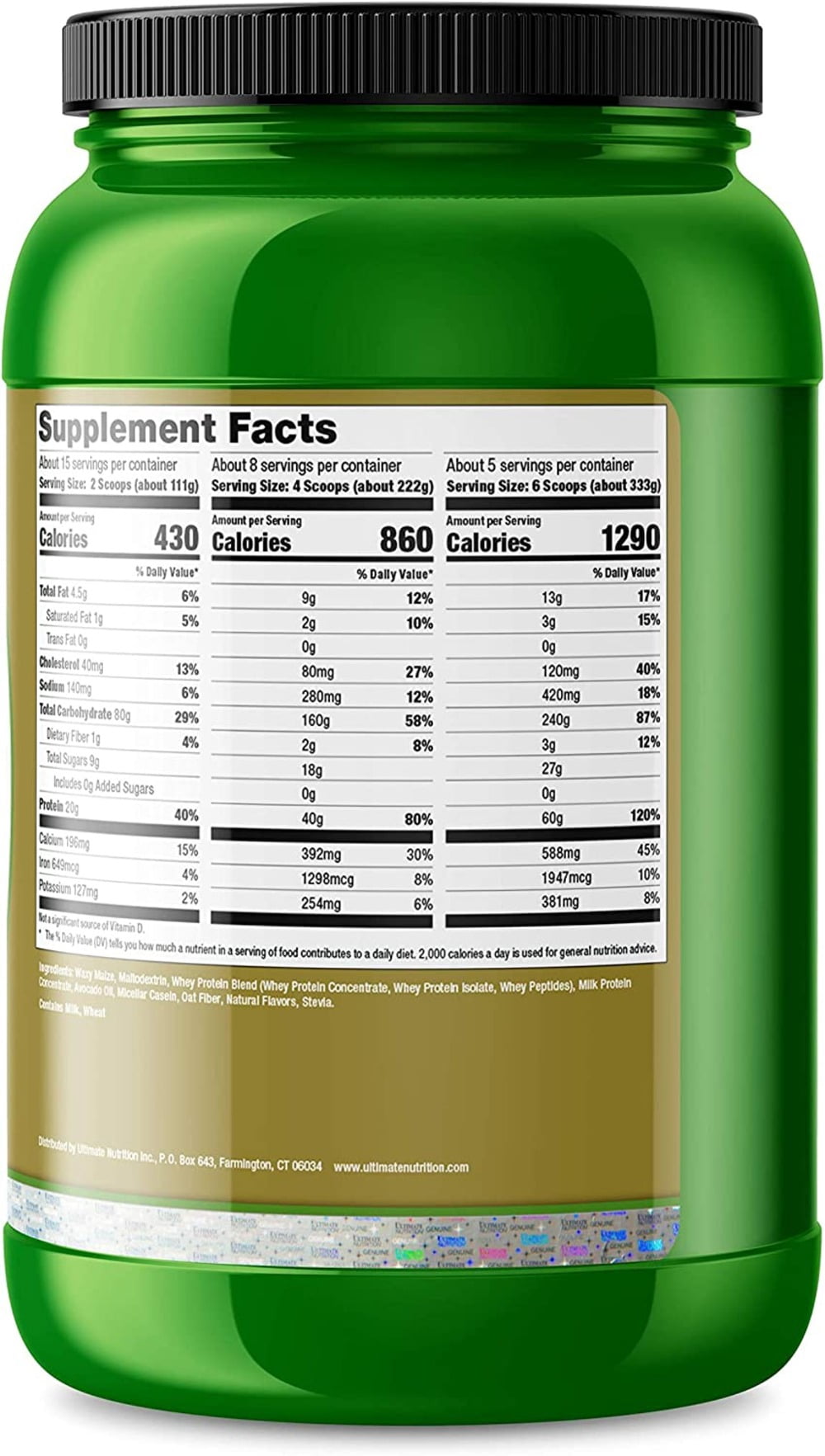 Ultimate Nutrition Natural Gainz Whey Isolate Protein Powder-3.6lb