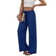 thumbnail image 5 of Pantalones de Lino Mujeres de Verano de Color Sólido Estirado-Cintura Casual Pantalones Rectos con Mezcla de Lino de Algodón Suave, Pantalones Transpirables de Longitud de Tobillo para Diario, 5 of 8