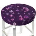thumbnail image 3 of Goofa Purple Snow Flakes Printed Stool Covers Round, Waterproof Round Bar Stool Covers Anti-Slip Round Bar Stool Seat Cover with Elastic Bands Durable-13 inch, 3 of 7