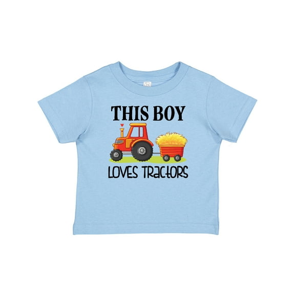 Inktastic Farming Cute Boy Loves Tractors Boys Baby T-Shirt