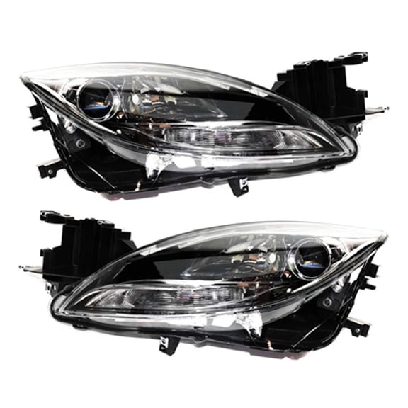 New Pair Of Headlight Compatible With Mazda 6 2.5L 3.7L 2011 2012 2013 by Part Number GEG1-51-0K0E GEG1510K0E GEG1-51-0L0E GEG1510L0E MA2519141 MA2518141