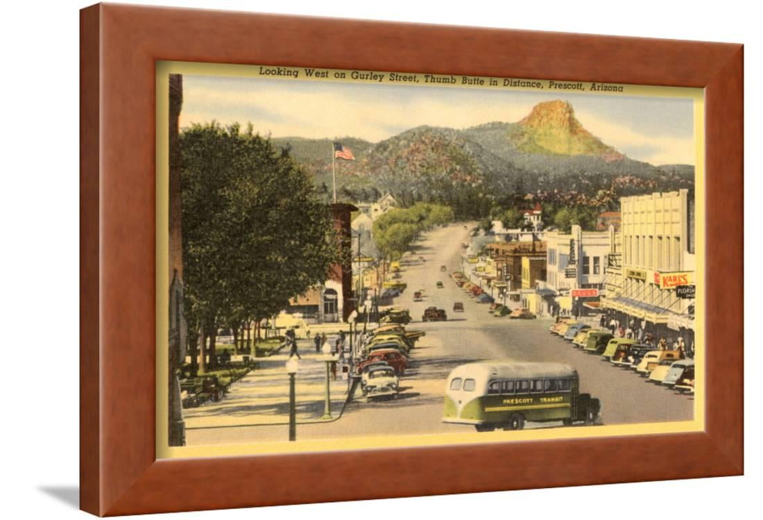 Gurley Street Prescott  Arizona  Framed Print Wall Art 