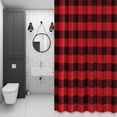 thumbnail image 4 of Red Black Buffalo Plaid Shower Curtain for Bathroom Decor, Square Waterproof Fabric Shower Curtain, 72"x78" Set with 12 Hooks, 4 of 9