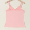 thumbnail image 5 of FAVIPT Women's Summer Lace Camisole Solid Scoop Neck Soft Stretch Undershirt Breathable Basic Tank Tops Pink,XL, 5 of 8