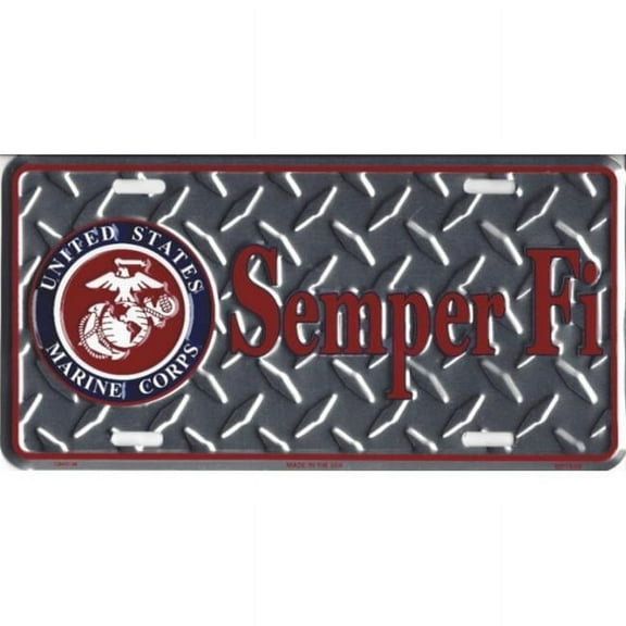 U.S. Marine Corps Semper Fi Metal License Plate