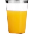 thumbnail image 2 of 100 Silver Plastic Cups 14 Oz Clear Plastic Cups Tumblers Silver Rimmed Cups Fancy Disposable Wedding Cups Elegant Party Cups with Silver Rim, 2 of 7