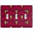 thumbnail image 1 of Metal Light Switch Plate Cover Elegant Burgundy Grape Vine Damask DAM074, 1 of 13