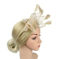thumbnail image 3 of Baberdicy Hair Clips Women's Elegant Hat Strap Flower Feather Party Hat Hair Clip Headband Accessory Fascinators Hats for Women Gold, 3 of 5