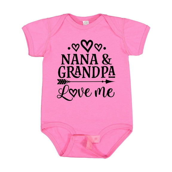 Inktastic Nana and Grandpa Love Me Girls Baby Bodysuit