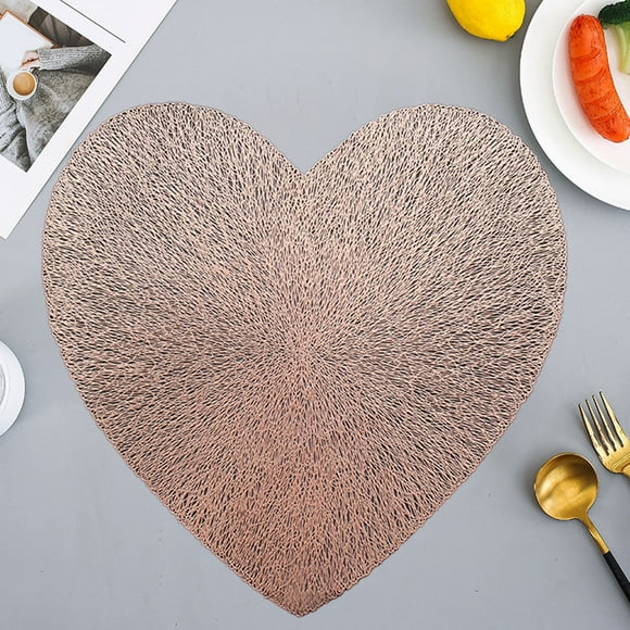 Pvc Sets de Napperons en Rose, Napperon Isolant Thermique en Pvc Antidérapant, Réversible, Creux, Tapis de Souper Western pour Protection de Table (Or Rose, 1 Pce) Rkxzt