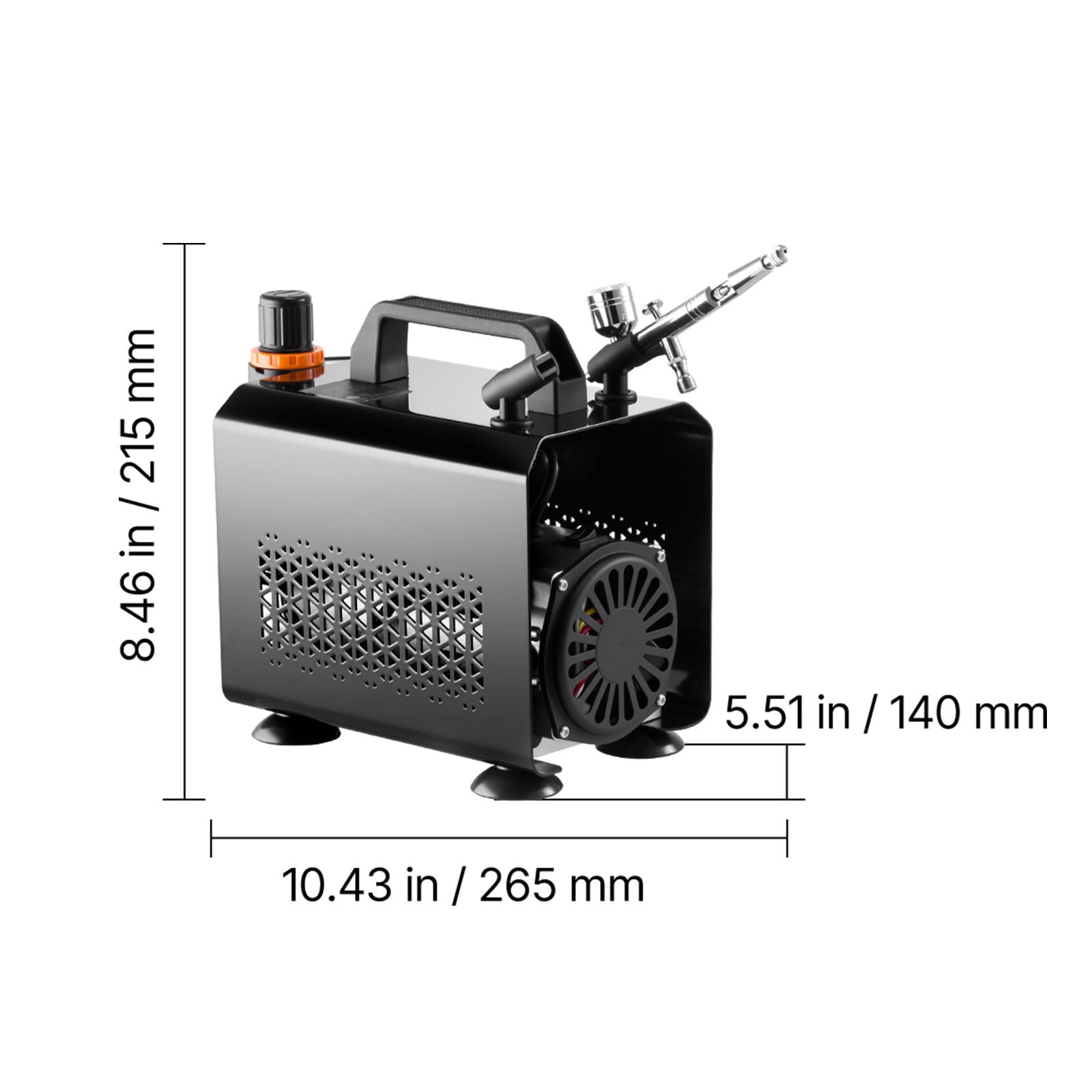 KFFKFF Airbrush Kit with Compressor, 1/6 HP, Includes Dual-Action Airbrush, 3 Nozzles, Hose, Acrylic Paints, Brushes, Quiet Operation, Ideal for Cake Decoration, Model Crafting, and Nail Design