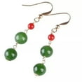 thumbnail image 4 of K-KED Natural 10mm Green Jade Gemstone Round Beads Earrings Eardrop Chain Lady Gift, 4 of 5