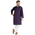 thumbnail image 5 of Atasi Indian Mens 2 Piece Kurta Pajama Set Henley NeckÂ&nbsp;Casual Long Kurta, 5 of 7