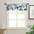 thumbnail image 2 of Abstract Blue Gold Kitchen Valances for Windows 42x12 Inch Kitchen Curtains Valances Rod Pocket Modern Oil Painting Art Bathroom Window Valances for Window Treatment Decor, 2 of 6