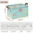 thumbnail image 7 of Yayeee Foldable Storage Basket for Shelves with Handles Waterproof Cloth Bins, Blue Beach Pattern, 7 of 7
