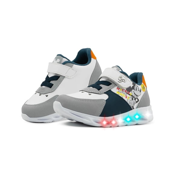 Tenis Luces Tropicana Niño Mickey Mouse Antiderrapante 12-17 blanco 12