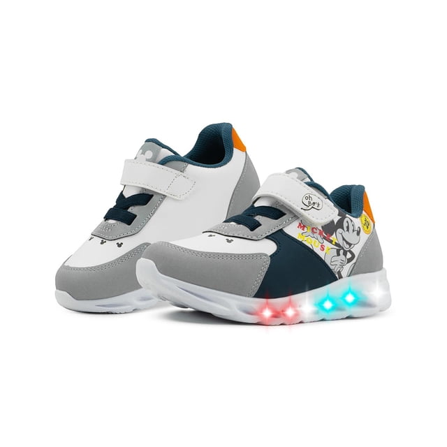Tenis Luces Tropicana Niño Mickey Mouse Antiderrapante 12-17 blanco 12