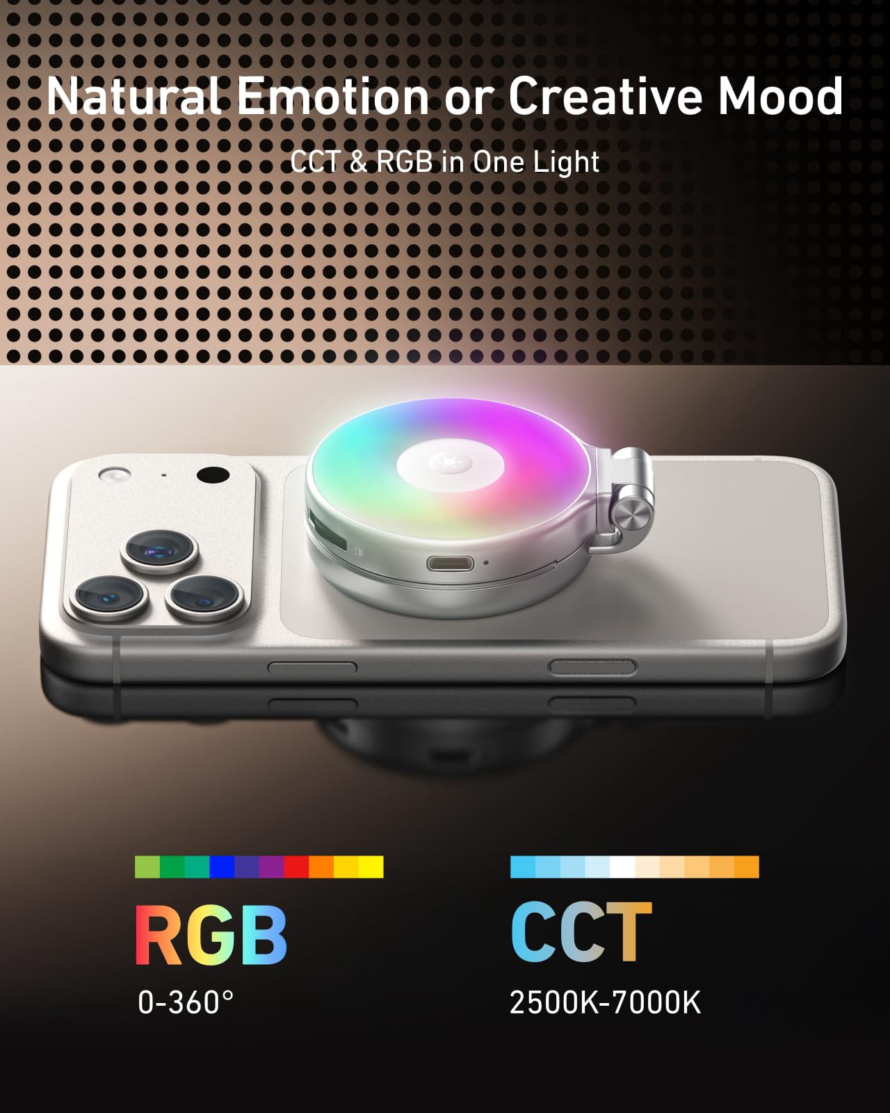 Upgraded 4-in-1 Magnetic Rgb Selfie Ring Light With Mirror & Phone Stand  Rechargeable Portable Clip On Fill For Vlogging Makeup Photography Streaming