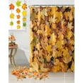thumbnail image 2 of Fall Shower Curtain Maple Leaf Bathroom Curtains with Hooks, Waterproof Fabric Autumn Fallen Leaves Thanksgiving Bath Shower Curtains Set for Bathroom Bathtubs Decor 36x72 Inch, 2 of 7
