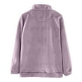 thumbnail image 4 of IWRICH Zip up Home Wear for Women Fuzzy Warm Thermal Jackets Reversible Cozy Lined Winter Outerwear with Pockets Purple M, 4 of 9