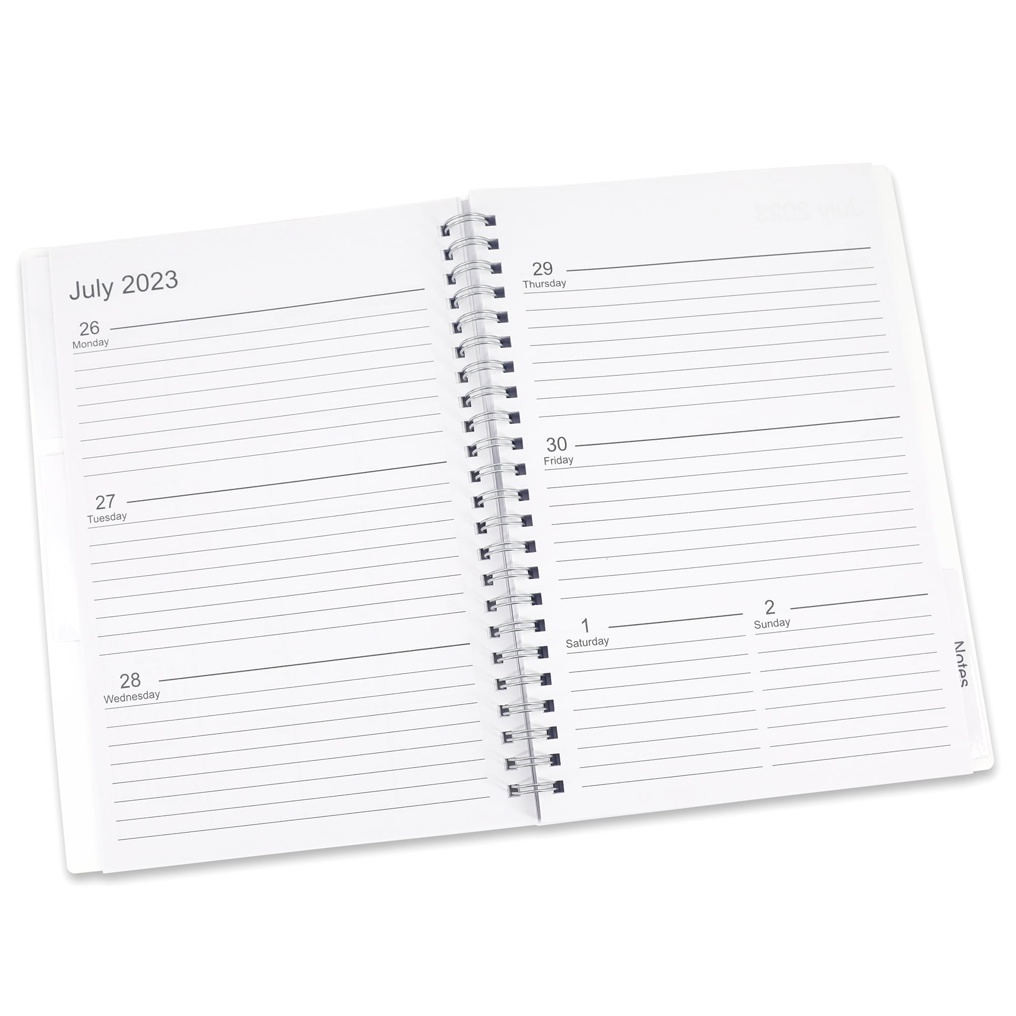 Pen + Gear Monthly Weekly Planner, Blue & Cream Checkered Poly Cover, Medium, Twin Wire Bound