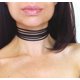 thumbnail image 5 of Collar de gargantilla de terciopelo en capas negro sexy para mujeres niñas gargantilla gótica JAMW Sencillez, 5 of 5