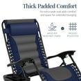 thumbnail image 4 of Best Choice Products Oversized Padded Zero Gravity Chair, Folding Outdoor Patio Recliner w/ Side Tray - Navy/Gray, 4 of 7