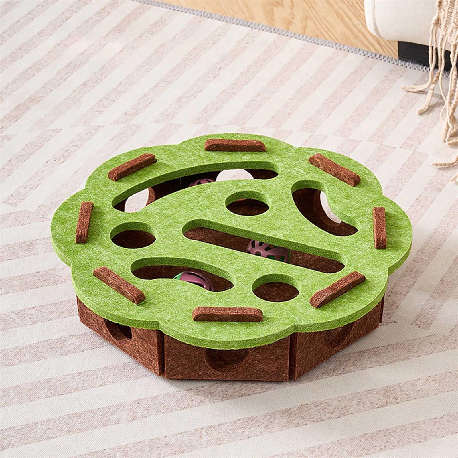 Interactive Cat Puzzle Toy Stimulating Mental Enrichment Game For Indoor Maze With And Pet Toys,Green A,3PCS