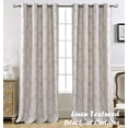thumbnail image 5 of DriftAway Cathy Curtain Linen Textured 2 Layers Blackout Grommet Curtains Paisley Block Print Style 2 Panels, 52" x 84", Gray, 5 of 5