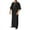 Black, variant on APEXFWDT Mens Maxi-Muslim Kaftan Robe Big and Tall 3/4 Sleeve Abaya Dubai Long Shirt Durable Kaftan Robe Long Gown Ethnic Clothes