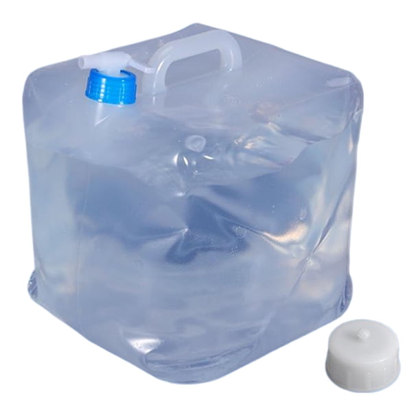 Naiovety Contenedor de agua portátil de 15 litros con grifo práctico Contenedor de agua de 20 litros Cubo plegable de 20 litros Kits de desorden para acampar 10L
