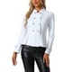 thumbnail image 1 of CHAQUETA Steampunk Peplum CHIC para Mujer con Cuello Alto, Doble Botonadura, Blazer Casual de Oficina L Blanco, 1 of 6