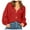Red, variant on Fesfesfes Ladies Loose Sweater V-neck Solid Color Button Pullover Tops Women Fall Sweater Outer Sweaters Plus Size $10
