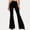 Black, variant on Bpyeka Women's Flare Pants High Waist Velvet Solid Stretch Casual Long Pants S-3XL