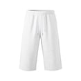 thumbnail image 4 of QSXADF Men's Capris Elastic Waist Drawstring Shorts Summer Shorts Over Knee Length Solid Drawstring Pocket Breathable Capris Men's Casual Trousers, 4 of 6
