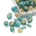 thumbnail image 4 of 6 Style Plating Acrylic Beads Metal Enlaced Round & Flower Mixed Color 11~16.5x8~13x5.5~12mm Hole: 1.2~2.5mm 137pcs/box, 4 of 6