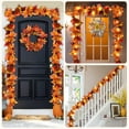 thumbnail image 3 of Guvpev 6FT Fall Garland with Lights Autumn Fall Maples Leaves Garland with Pumpkins Berries Pine Cones Indoor Outdoor Thanksgiving Halloween Fall Decor for Home Mantel Fireplace Porch Table Doors, 3 of 16