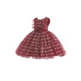 thumbnail image 2 of Wassery Kids Toddler Girls Halloween Costume 4T 5T 6T 7T Little Girls Princess Dresses Sleeveless Plaid Tulle A-line Dress Birthday Party Stage Show Outfits, 2 of 9