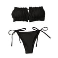 thumbnail image 3 of EYIIYE Ensemble Bikini Aguichant 2 Pcs pour Femmes Haut de Bikini Bandage + Culottes à Lacets, 3 of 5