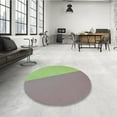 thumbnail image 4 of Ahgly Company Machine Washable Indoor Round Transitional YellowGreen Area Rugs, 8' Round, 4 of 7