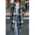 thumbnail image 6 of Fashion Plaid Long Jacket With Pockets Autumn And Winter New Style Turndown Collar Woolen Coat Outdoor Women Clothing, 6 of 6